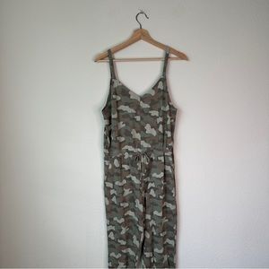 Alternative Apparel Cropped Camo Jumpsuit